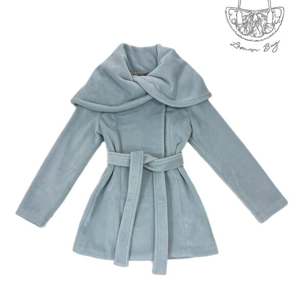 One of a Kind Exclusive/ Winter Fall Hooded Fitted Coat / Color Baby Blue/Size S - Picture 7 of 12